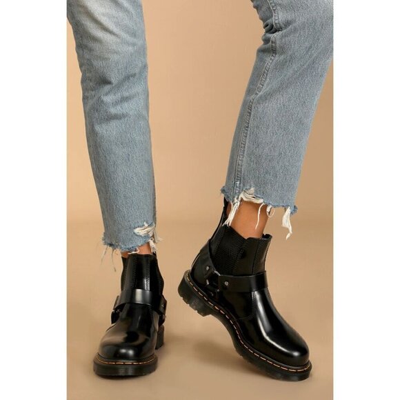 DR. MARTENS Wincox Harness Lug Sole Chelsea Boot in Black Size US 5 - Picture 1 of 11